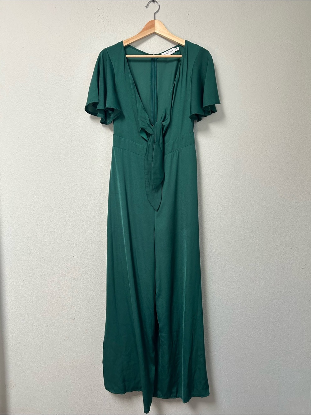 Petal & Pup Deep Green Tie-Front Jump Suit
